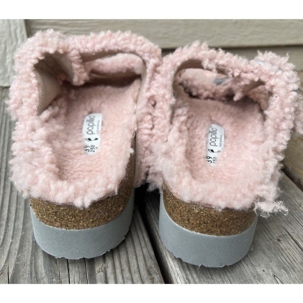 Papillio Birkenstock Arizona Big Buckle Women's 39 US 8 Shearling Slide Sandals - Picture 8 of 13